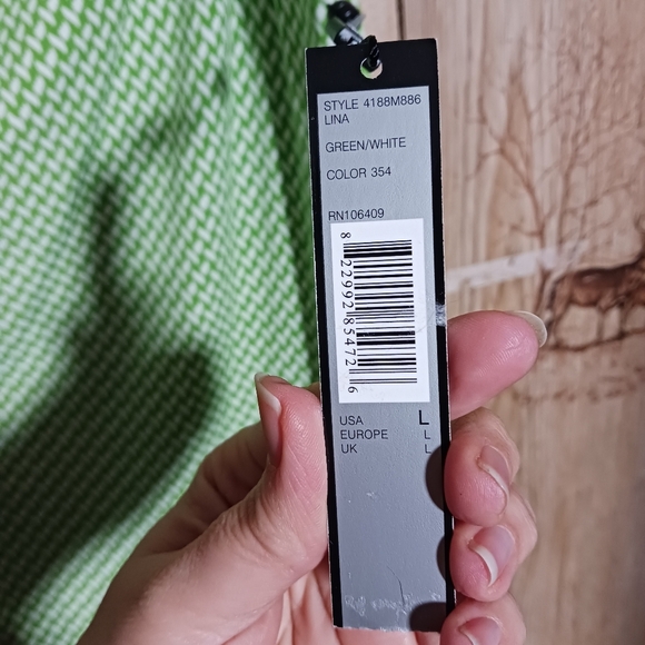 NWT Tahari Arthure S Levine Green Geometric Cowl Neck Size Large - Picture 4 of 7